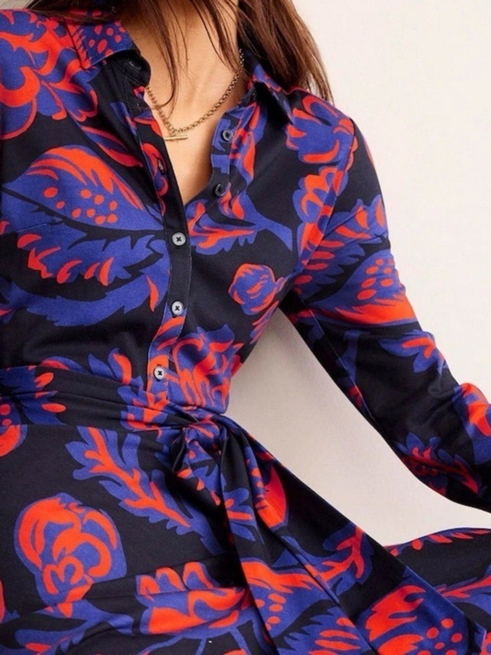 Boden Laura Jersey Midi Shirt Dress sz 6R - Picture 3 of 7